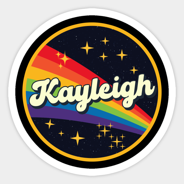 Kayleigh // Rainbow In Space Vintage Style Sticker by LMW Art